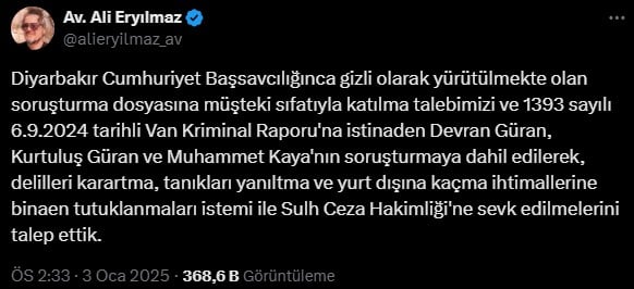 nevzat bahtiyarin avukati narin guranin neden olduruldugunu acikladi mahkeme dosyasindaki o belgeyi isaret etti eOrw54rb