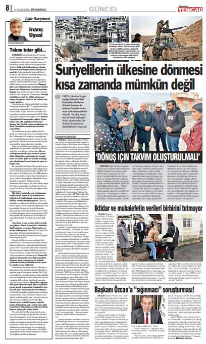 yenicag gazetesi suriyelilerin ulkelerine donme niyeti yok 1