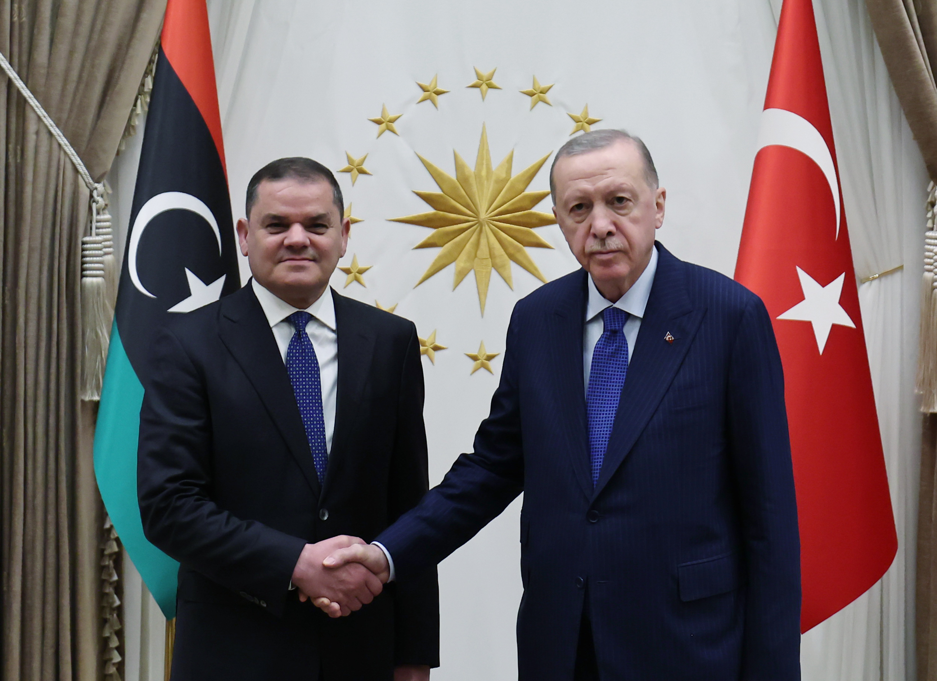 cumhurbaskani erdogan libya basbakani dibeybe ile gorustu 5