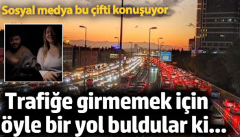 istanbulda trafige girmemek icin oyle bir yol buldular ki sosyal medya bu cifti konusuyor yQG47YUC