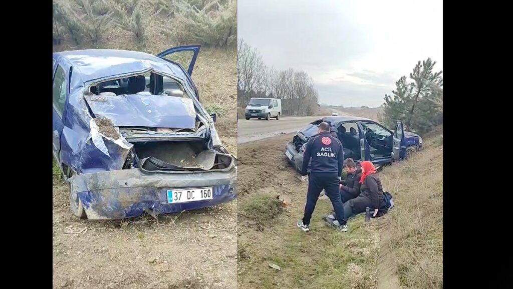 takla atan otomobildeki 3 kisi yaralandi qYTTHwVc