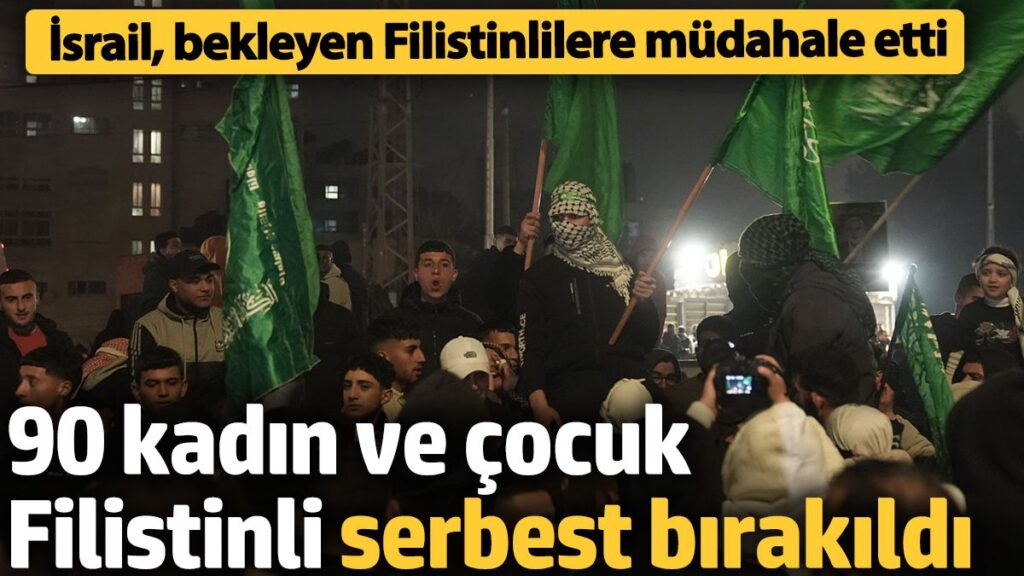 90 kadin ve cocuk filistinli serbest birakildi KTlWTCM5