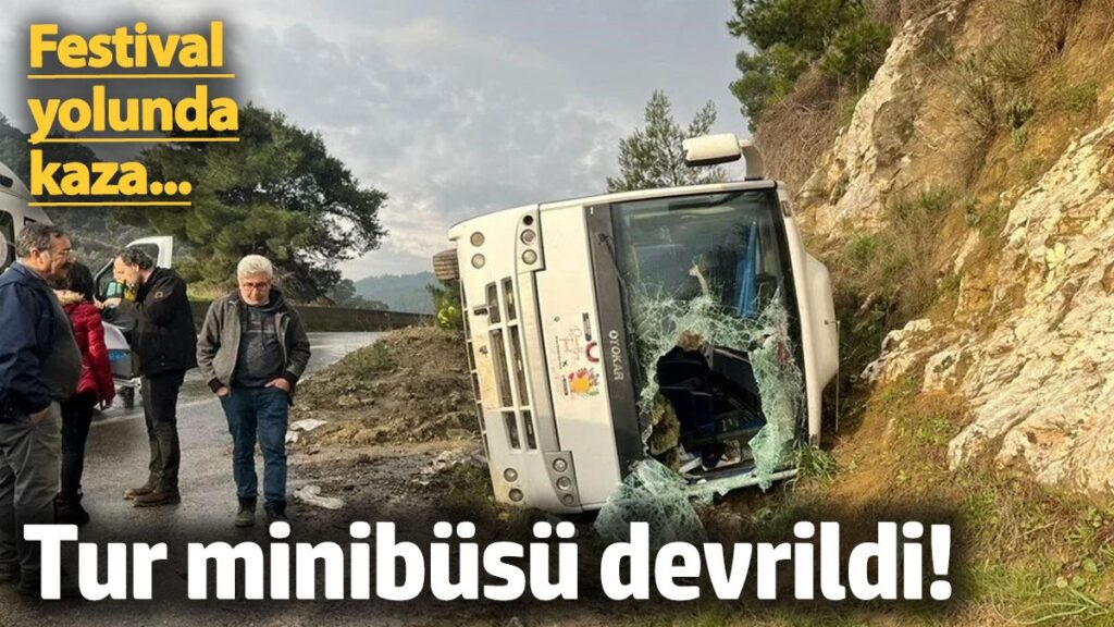 festival yolunda kaza tur minibusu devrildi G5Ddc2lC