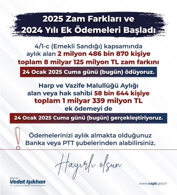 hesaplara bugun yatacak bakan vedat isikhan duyurdu 0 di1H6n1q