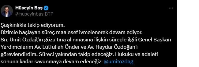 huseyin bastan umit ozdaga destek sureci yakindan takip edecegiz 0 gMFgM6lS