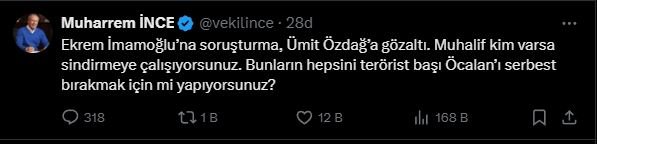 inceden ozdaga destek bunlarin hepsini teroristbasi ocalani serbest birakmak icin mi yapiyorsunuz 1