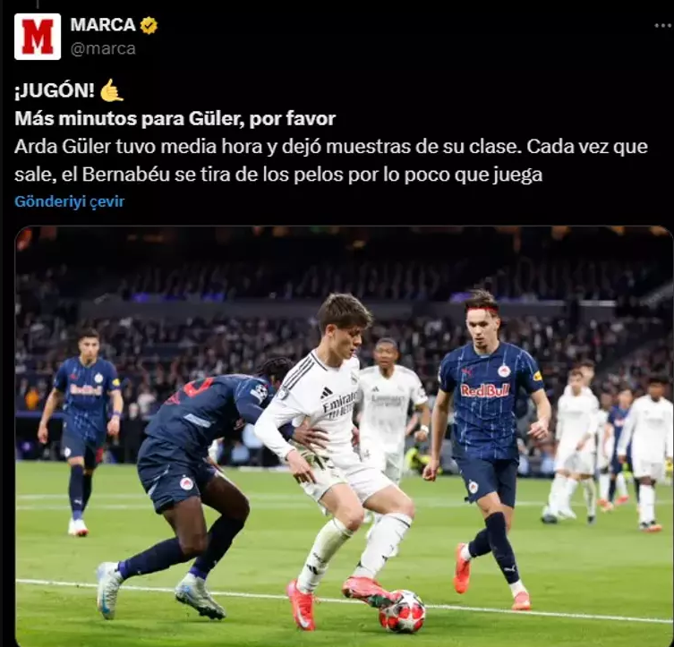 ispanyanin en cok okunan spor gazetesi arda guler icin cagri yapti 0
