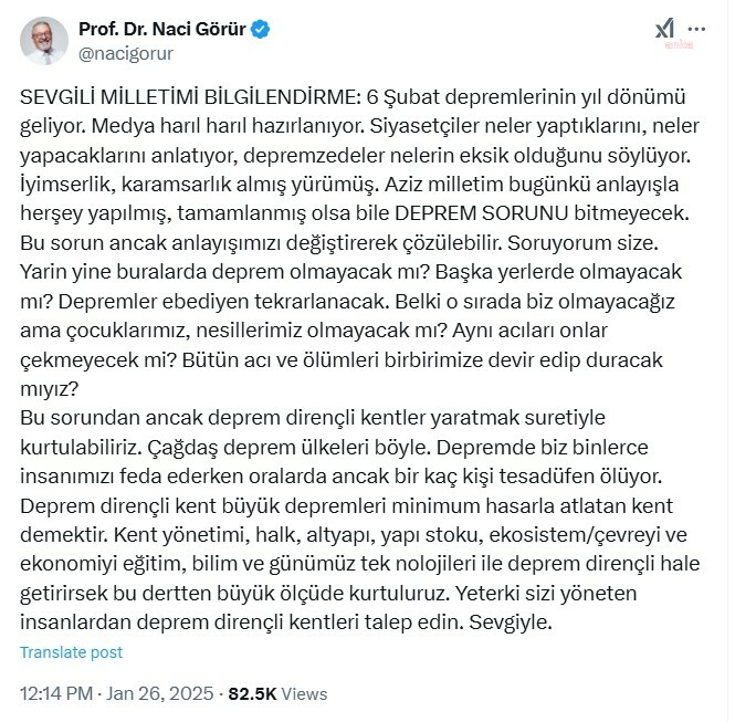 naci gorurden vatandaslara carpici deprem uyarisi 6 subat depremlerine dikkat cekti 0 I9E2JheQ