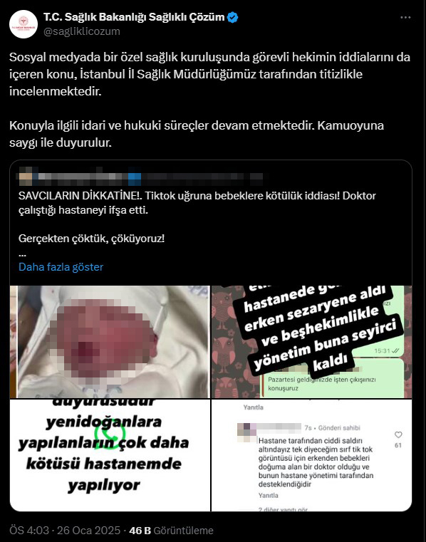 ozel hastanede bebeklere kotu muamele iddiasi doktor calistigi kurumu ifsa etti 0 ZK8yXtY5