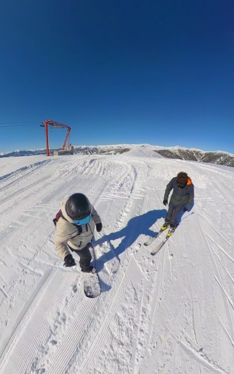 snowboardcu ile kayakciyi ezdi gecti 2
