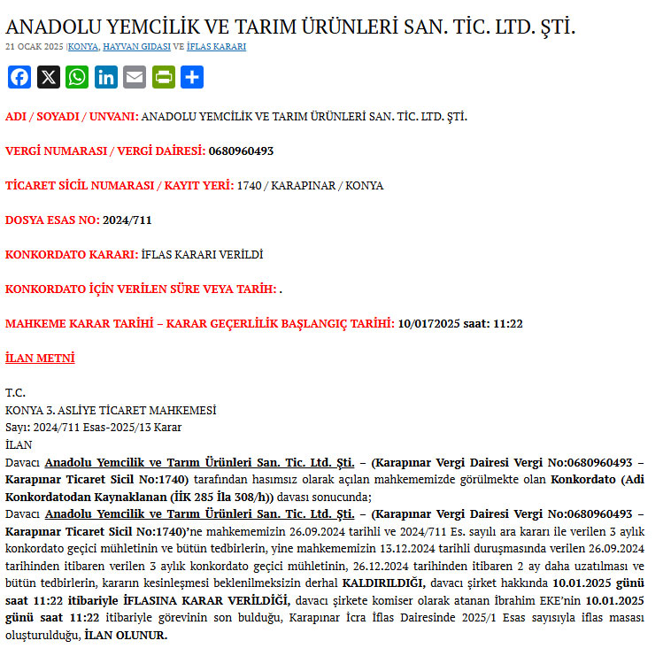 turkiyenin dev tarim sirketi iflas bayragini cekti 0 Ds7yknTL