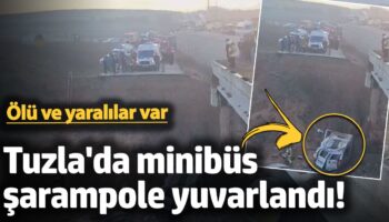 tuzlada servis minibusu sarampole yuvarlandi olu ve yaralilar var 5b2t8E6M