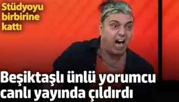 besiktasli unlu yorumcu canli yayinda cildirdi studyoyu birbirine katti MzKgSMCF