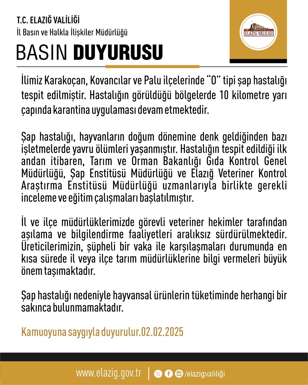 elazig valiliginden sap aciklamasi 0 pJbamRmM