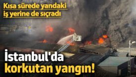 istanbulda korkutan yangin kisa surede yandaki is yerine de sicradi f3zmrK1l