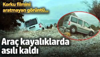 korku filmini aratmayan goruntu arac kayaliklarda asili kaldi ek25Huhx