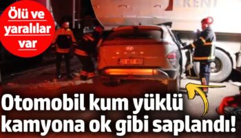 manisada otomobil kum yuklu kamyona ok gibi saplandi surucu oldu yaralilar var thWi4419