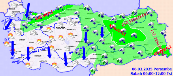 meteoroloji saat vererek uyardi cok kuvvetli kar saganaklari bekleniyor 6 subat 2025 0 DCJra2Uz