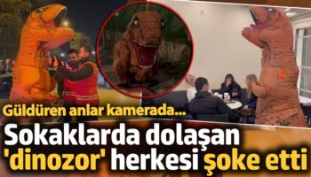 sokaklarda dolasan dinozor herkesi soke etti gulduren anlar kamerada E7ccSKlB