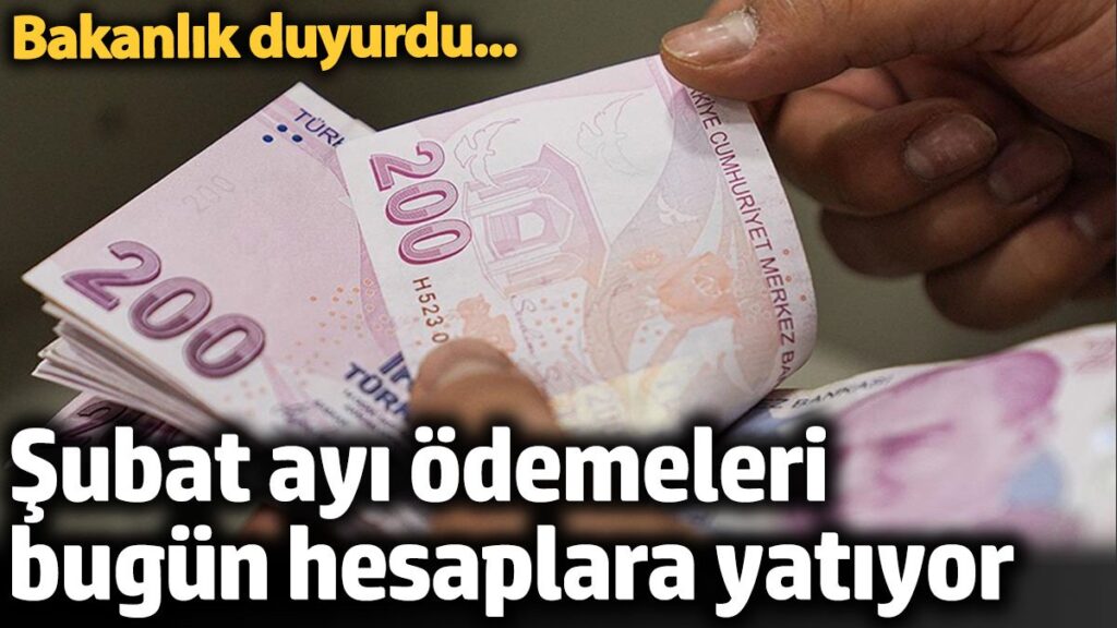 subat ayi odemeleri bugun hesaplara yatiyor bakanlik duyurdu LWVyTZ6s