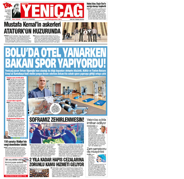 yenicag gazetesi boluda otel yanarken bakan spor yapiyordu 0 OebLB8DO