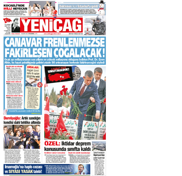 yenicag gazetesi canavar frenlenmezse fakirlesen cogalacak 0 WXQhwwz8