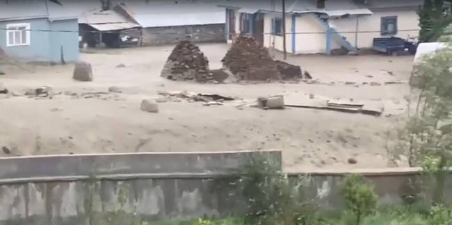 bir anda geldiher seyi surukledi karsta sel panik yaratti 0