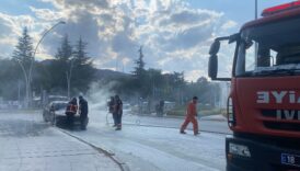cankirida seyir halindeki otomobil yandi 1EiVSMi8
