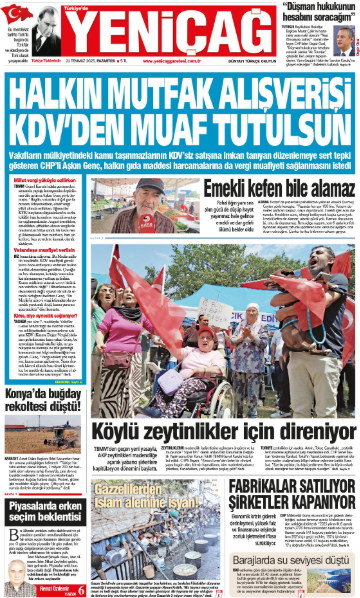 yenicag gazetesi halkin mutfak alisverisi kdvden muaf tutulsun 0 J51va1Oy
