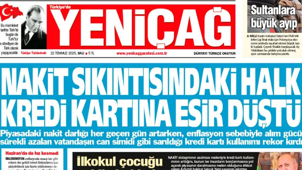 yenicag gazetesi nakit sikintisindaki halk kredi kartina esir dustu yUwOUNTU