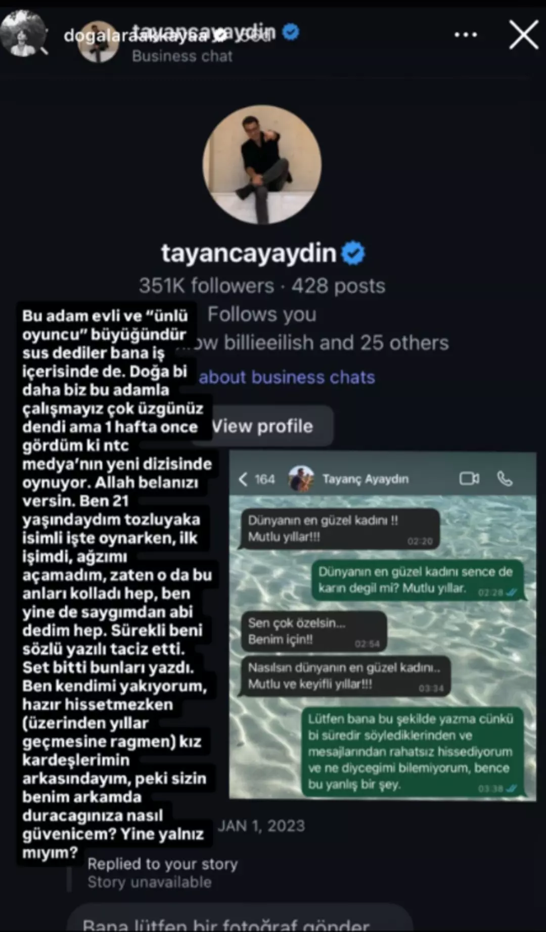 genc oyuncu evli rol arkadasi tayanc ayaydinin taciz mesajlarini ifsa etti buyugundur sus PcBZdMOV