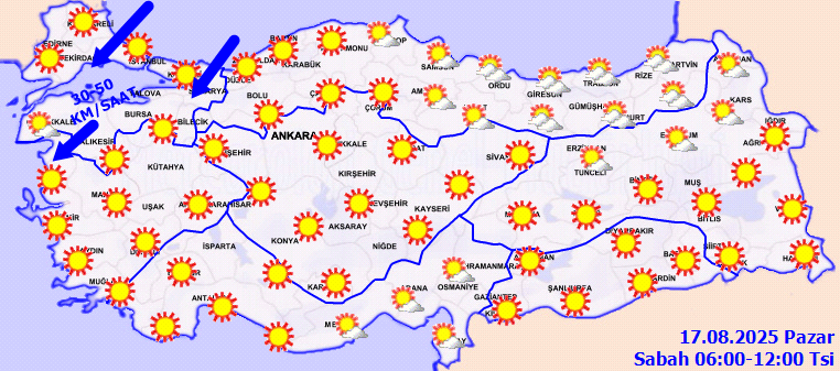 ic ve dogu kesimlerde yuksek sicaklik bugun hava nasil 17 agustos 2025 0