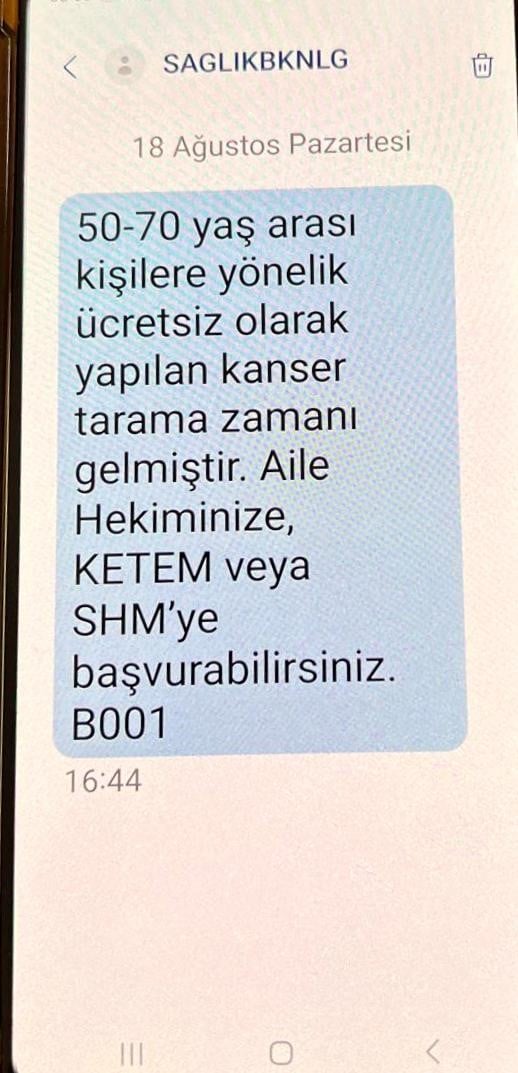 kanser taramalarinda sms donemi basladi 0