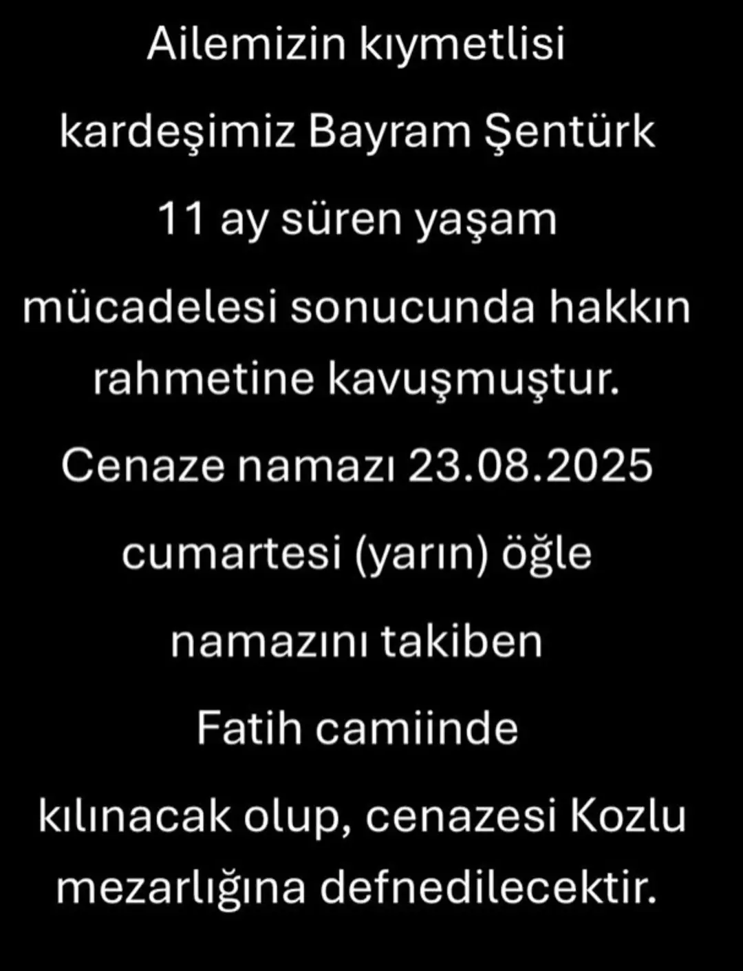 metin senturk en yakinini kaybetti hayranlarindan dua istemisti 2 WKY2ukeb