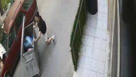rampadan kayan cop konteynerini aracla carpmadan son anda durdurdu y4WT1JwI