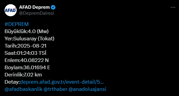tokatta gece yarisi deprem panigi 0 CSEpR7SQ