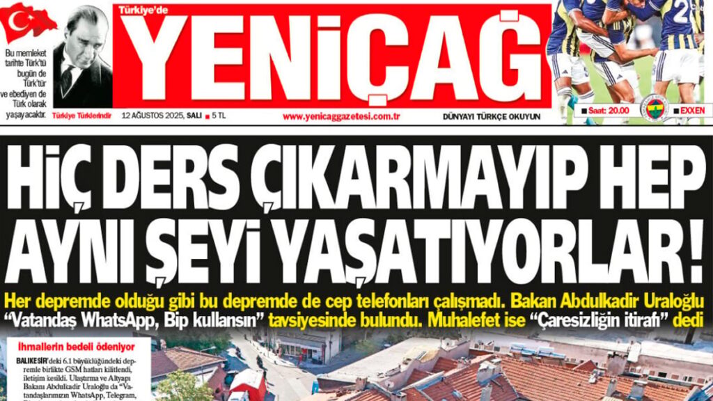 yenicag gazetesi hic ders cikarmayip hep ayni seyi yasatiyorlar EWnqAn31