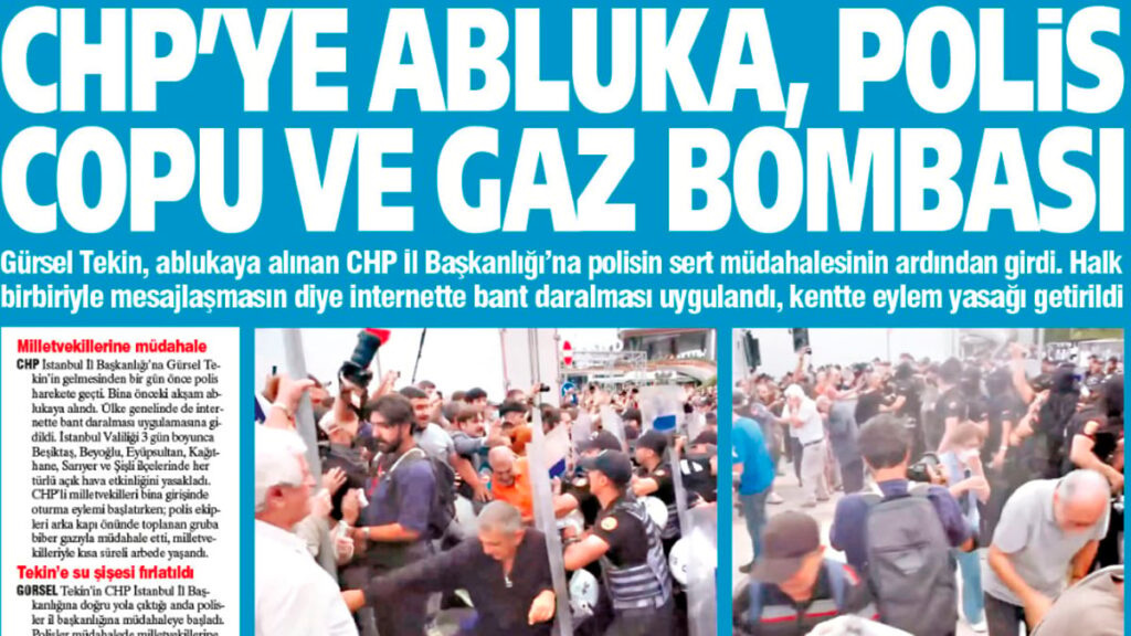 yenicag gazetesi chpye abluka polis copu ve gaz bombasi rmJCLVB9