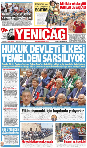 yenicag gazetesi hukuk devleti ilkesi temelden sarsiliyor 0 qFCHdF7W