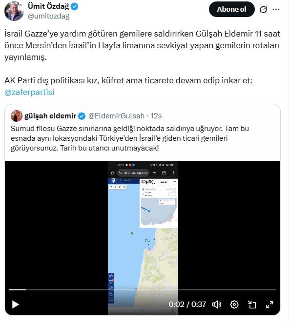 umit ozdag israille ticaretin nasil devam ettigini acikladi israil sumud filosuna saldirirken 0 NLB9mgic
