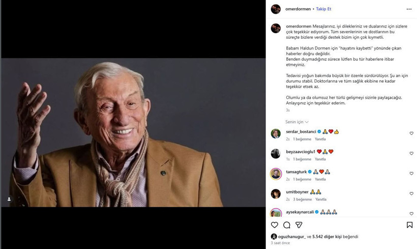 haldun dormenin saglik durumu nasil oglundan aciklama gecikmedi 1 JetE1GU4