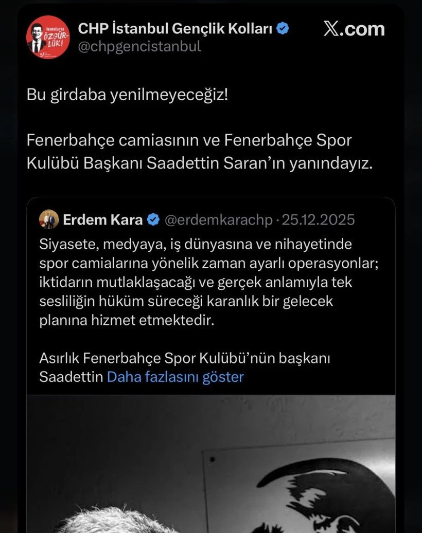 chpden sadettin saran hamlesi erdogan paylasiminin ardindan sildiler 0 z28fddI6